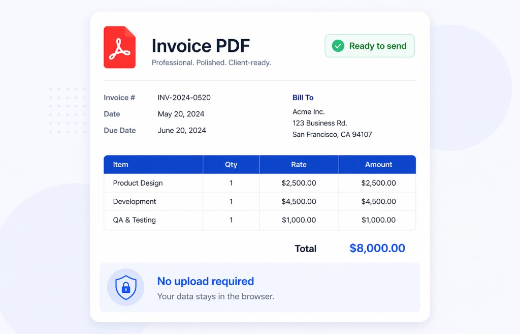 Client-ready PDF result exported from a Notion page with Print Notion